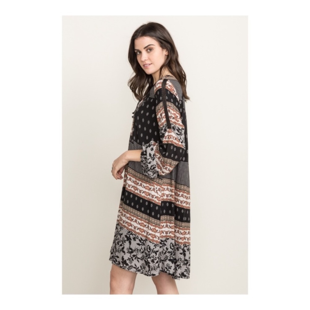 ✨MYSTREE FLORAL PRINT LACE UP DRESS BOHO STYLE✨ - Picture 4 of 8